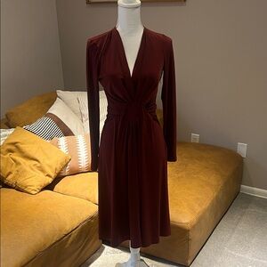 Michael Kors Deep Red Midi Dress